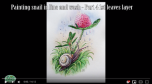 Watercolour painting of snail